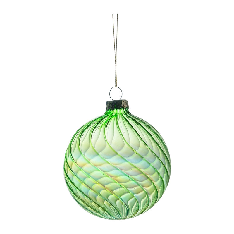 8 cm große, schillernde Weihnachtskugel aus Glas
