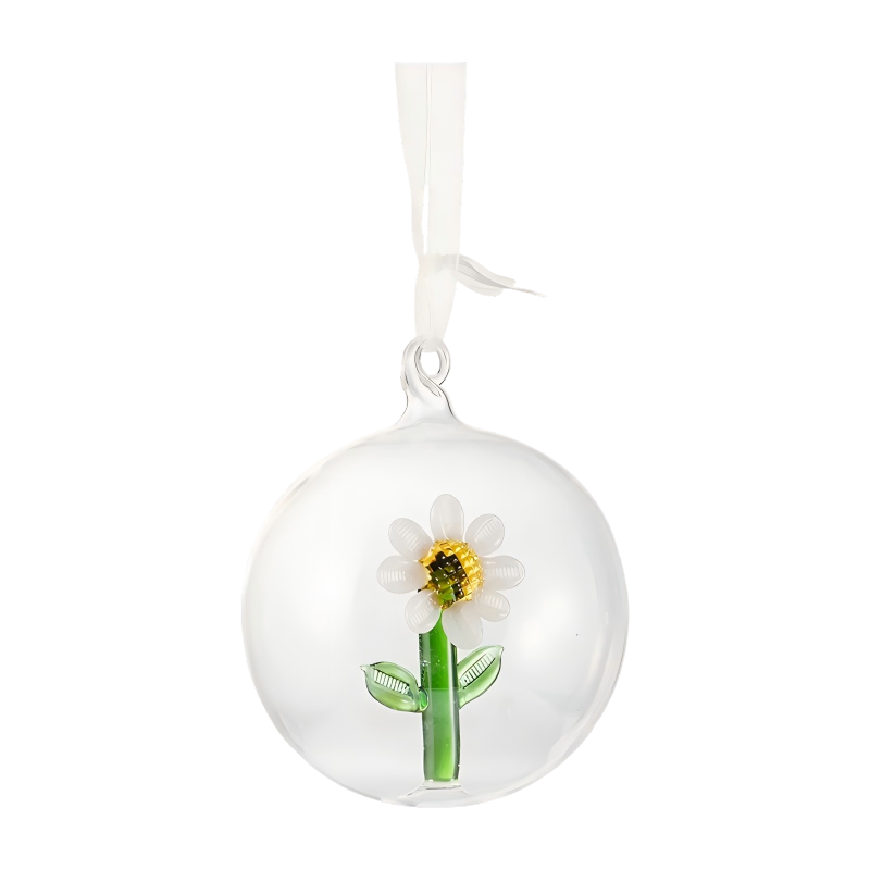 8 cm großes mundgeblasenes Weihnachtsornament-Set aus Glas