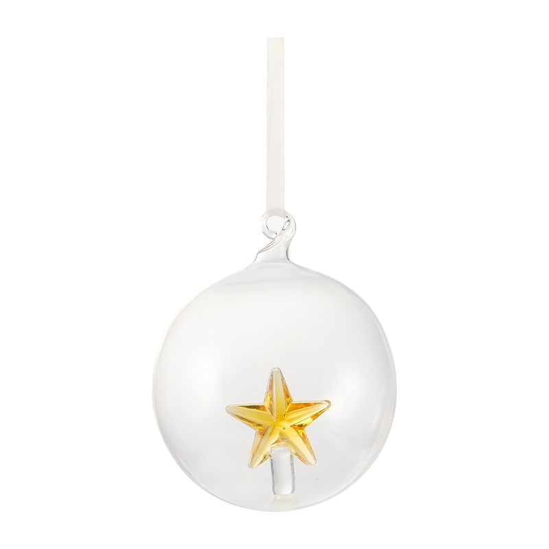 8 cm großes mundgeblasenes Weihnachtsornament-Set aus Glas