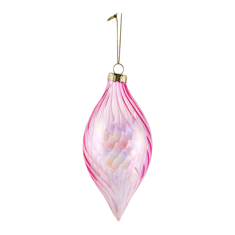 8 cm große, schillernde Weihnachtskugel aus Glas