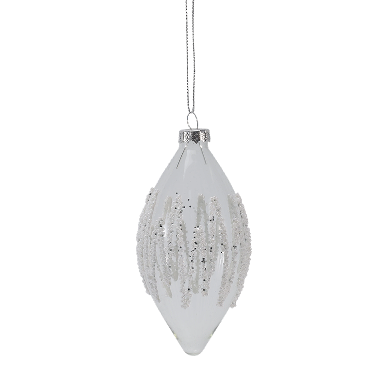 8 cm große, durchsichtige Glaskugel-Weihnachtsdekoration aus Eiszapfen (einzeln / 3er-Set)