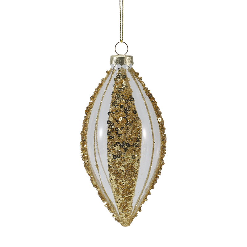 8 cm luxuriöser Gold- und Silber-Weihnachtsglaskugel-Ornament (einzeln / 4er-Set)