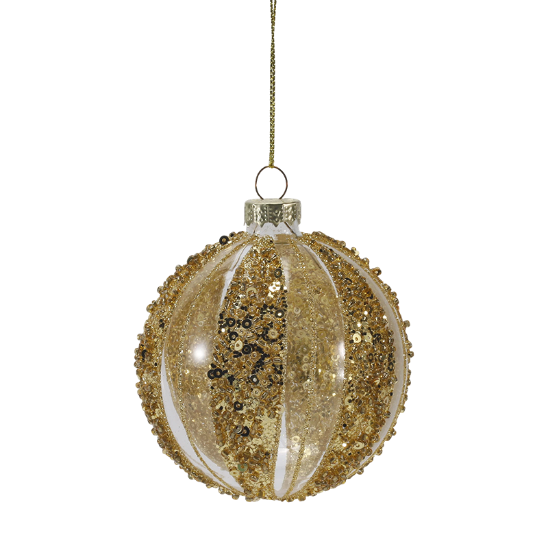 8 cm luxuriöser Gold- und Silber-Weihnachtsglaskugel-Ornament (einzeln / 4er-Set)