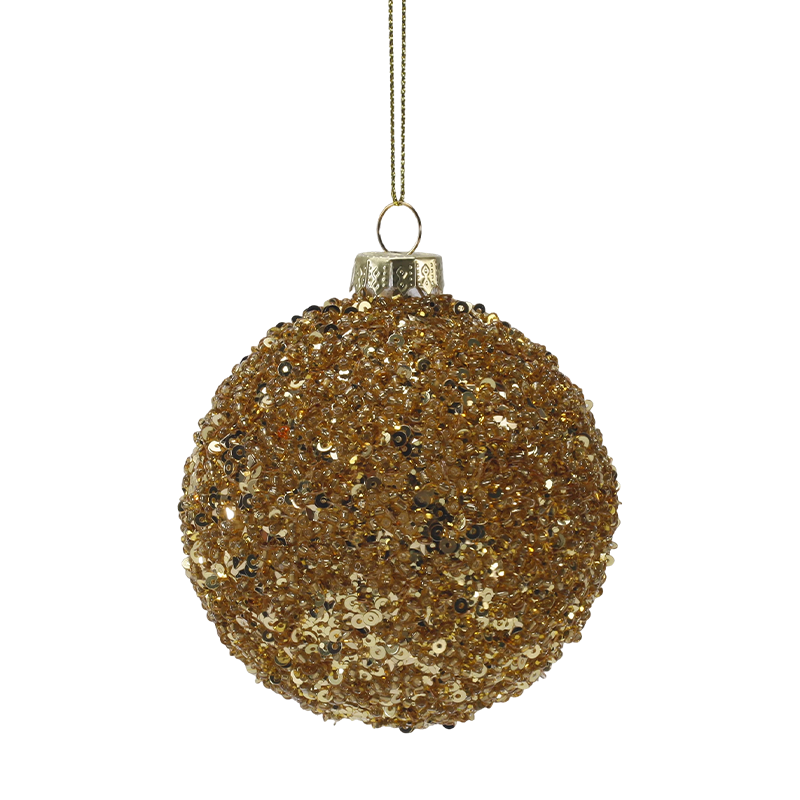 8 cm luxuriöser Weihnachtsschmuck aus Glas in Gold und Silber (einzeln / 3er-Set)