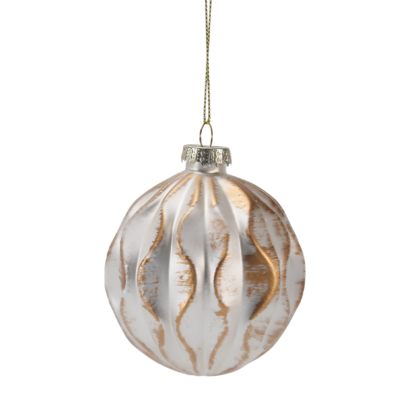 8 cm luxuriöser Weihnachtsschmuck aus Glas in Gold und Silber (einzeln / 3er-Set)