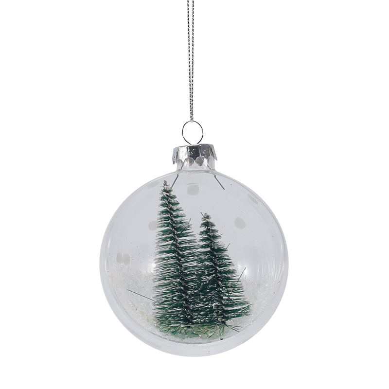 8 cm verschneiter Mini-Baum-Weihnachtsglasornament (Einzel/Set)