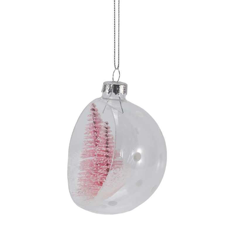 8 cm verschneiter Mini-Baum-Weihnachtsglasornament (Einzel/Set)