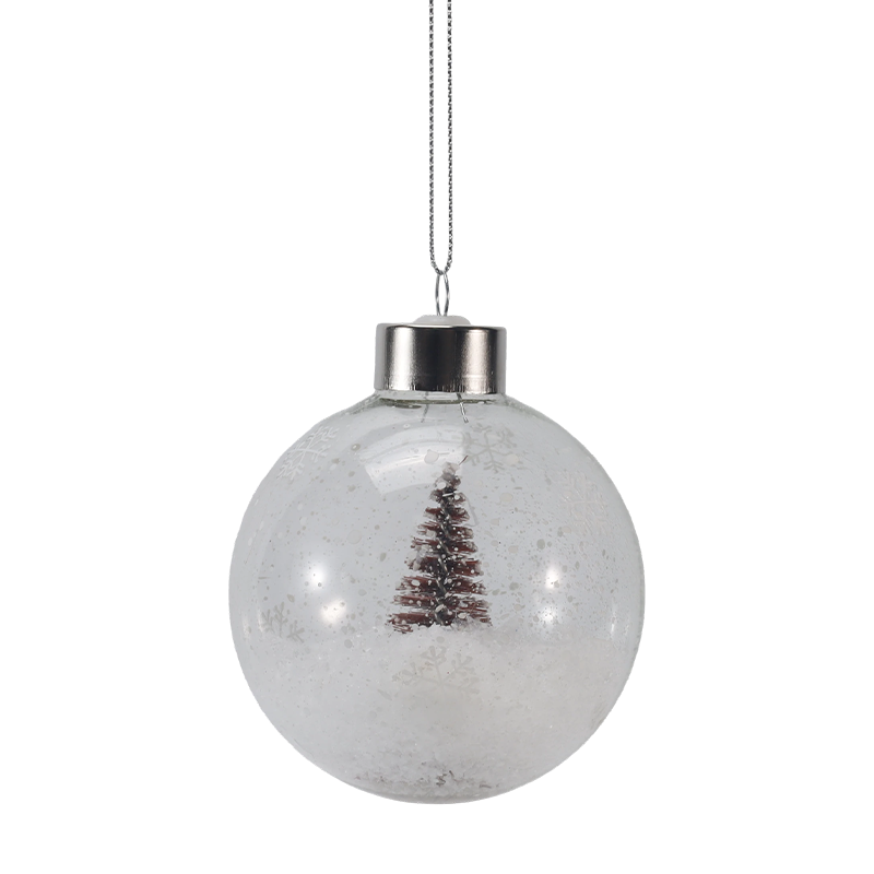8 cm verschneiter Mini-Baum-Weihnachtsglasornament (Einzel/Set)