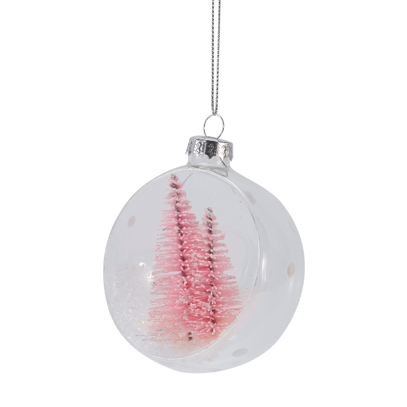 8 cm verschneiter Mini-Baum-Weihnachtsglasornament (Einzel/Set)