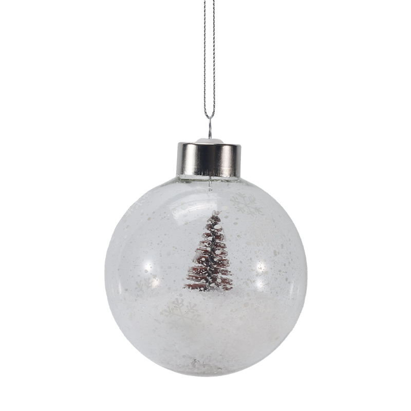 8 cm verschneiter Mini-Baum-Weihnachtsglasornament (Einzel/Set)