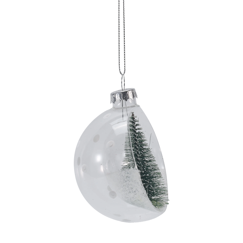 8 cm verschneiter Mini-Baum-Weihnachtsglasornament (Einzel/Set)