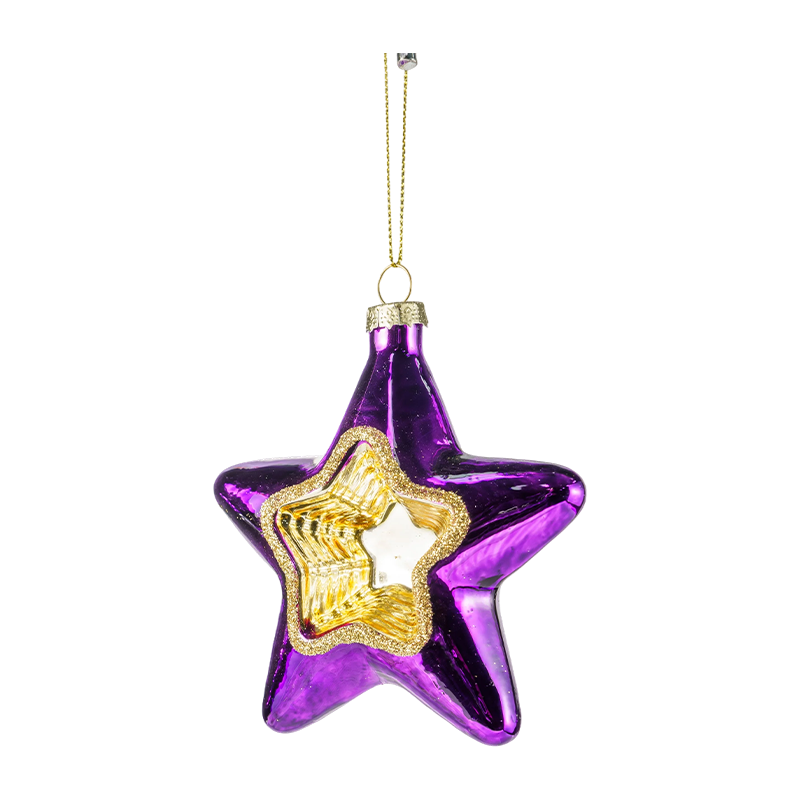 Weihnachts-Glasornament in Regenbogen-Sternform