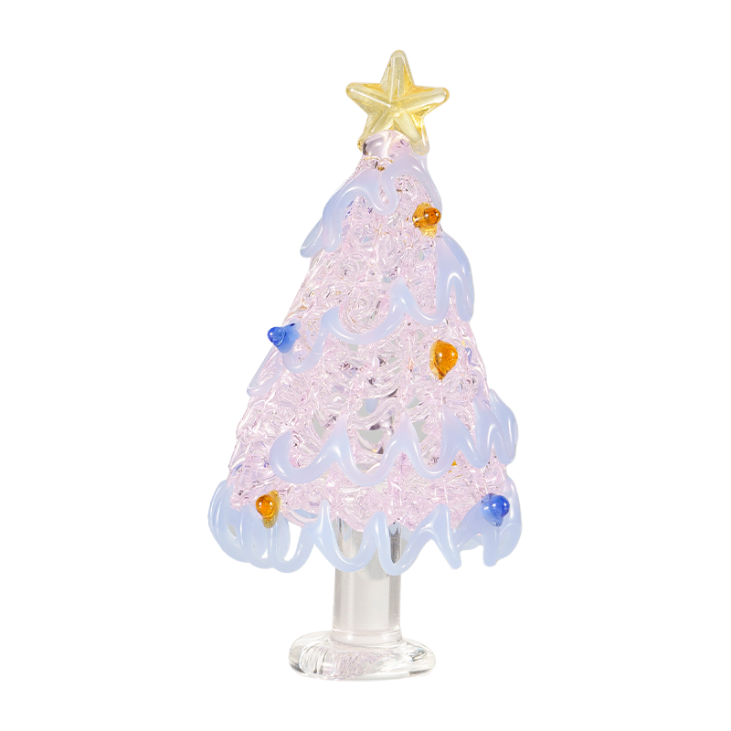 Mundgeblasener Glas-Weihnachtsbaum-Schreibtischschmuck