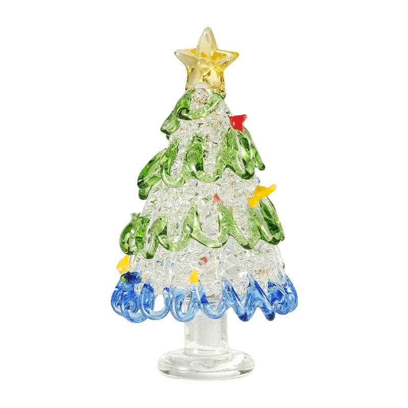 Mundgeblasener Glas-Weihnachtsbaum-Schreibtischschmuck