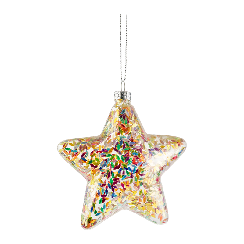 Weihnachts-Glasornament in Regenbogen-Sternform