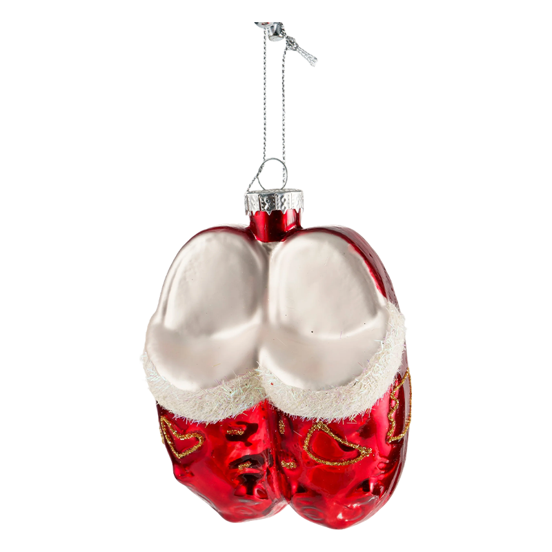 Weihnachtsornament aus Glas in Rotgold-Vogelform