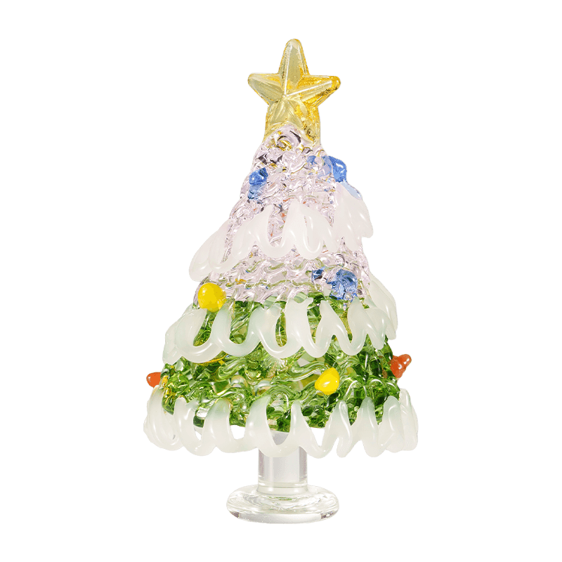 Mundgeblasener Glas-Weihnachtsbaum-Schreibtischschmuck
