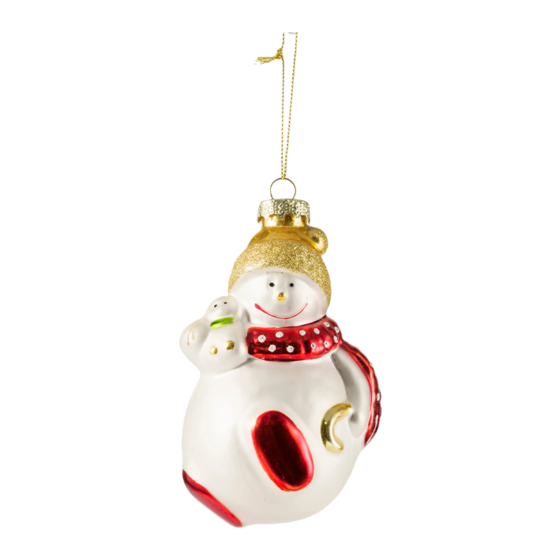 Handbemalte Weihnachtsfiguren-Ornamente aus geblasenem Glas