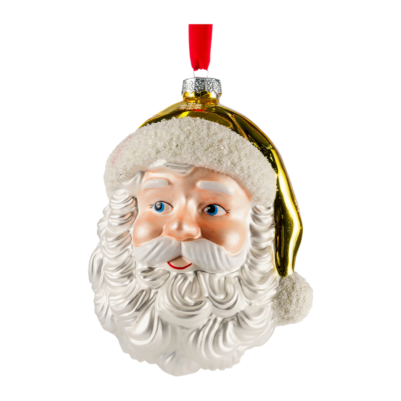 Handbemalte Weihnachtsfiguren-Ornamente aus geblasenem Glas