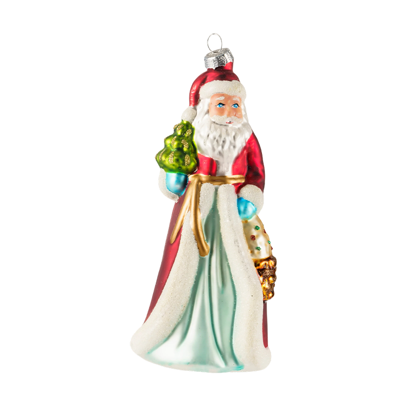 Handbemalte Weihnachtsornamente aus mundgeblasenem Glas