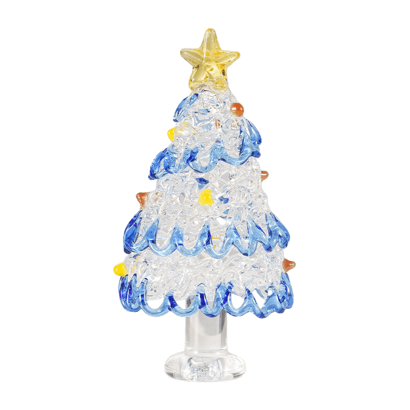 Mundgeblasener Glas-Weihnachtsbaum-Schreibtischschmuck