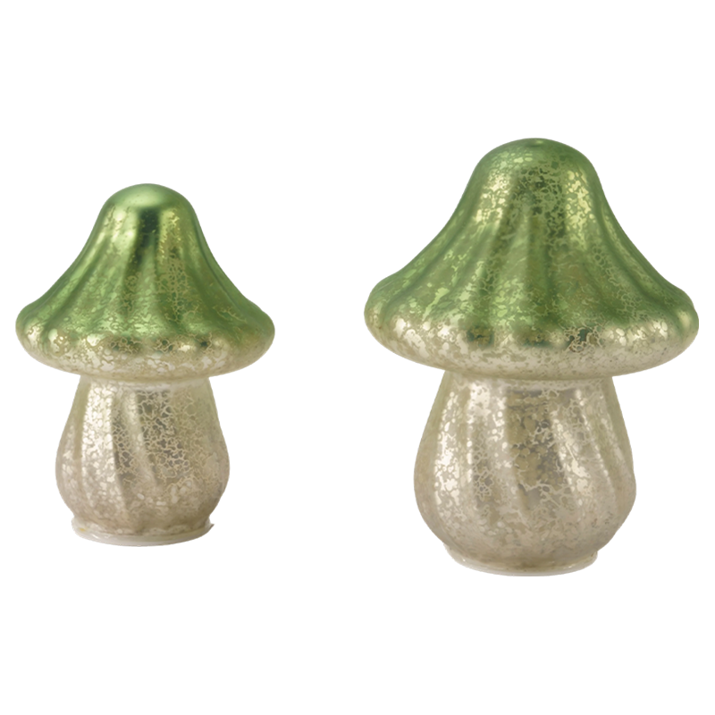 Handgefertigter Pilz-Ornament aus Quecksilberglas mit Farbverlauf