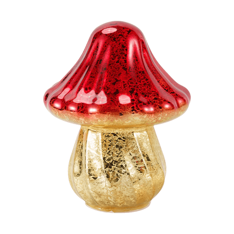 Handgefertigtes Quecksilberglas-Pilzornament mit Farbverlauf und LED-Dekoration