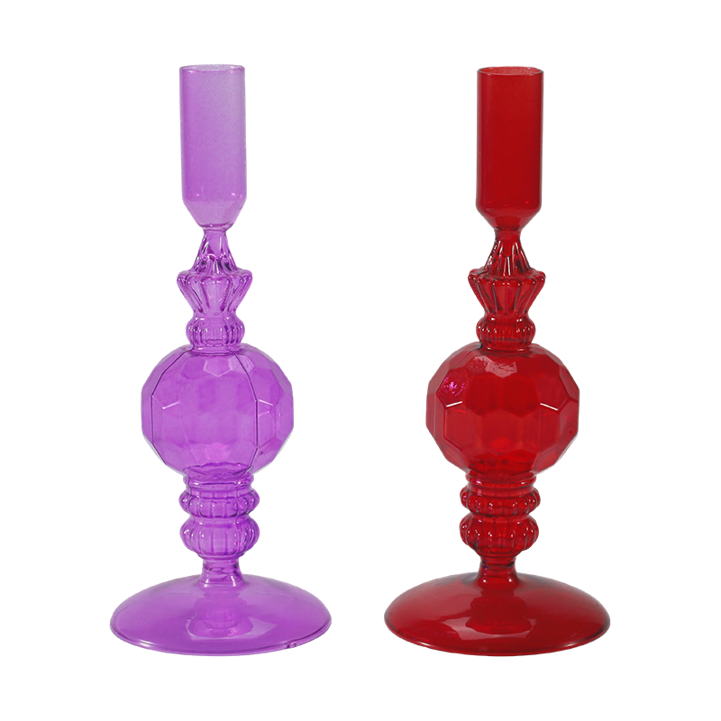 18 cm bunte Kerzenhalter-Kollektion aus Glas