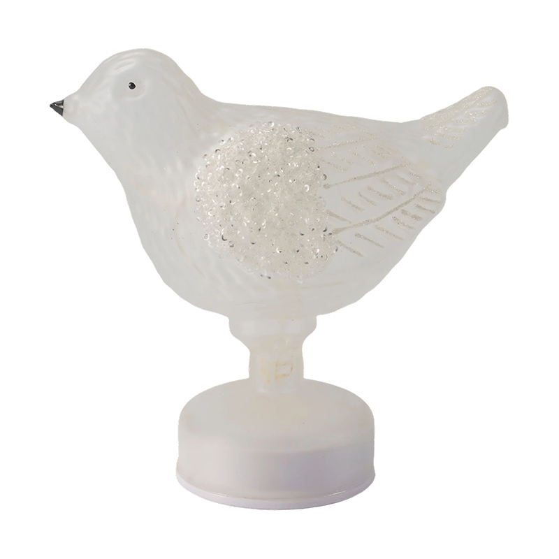 Dekorative Vogel-Tischleuchte mit Glitzer/Pailletten (mit LED)