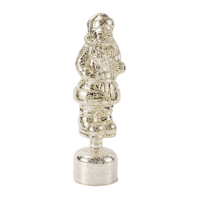 Vintage Mercury Glas Weihnachtsmann Figur (Rot / Silber / Hellgrün Finish)
