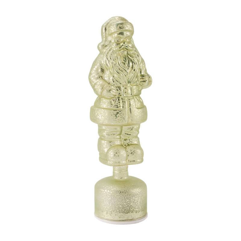 Vintage Mercury Glas Weihnachtsmann Figur (Rot / Silber / Hellgrün Finish)