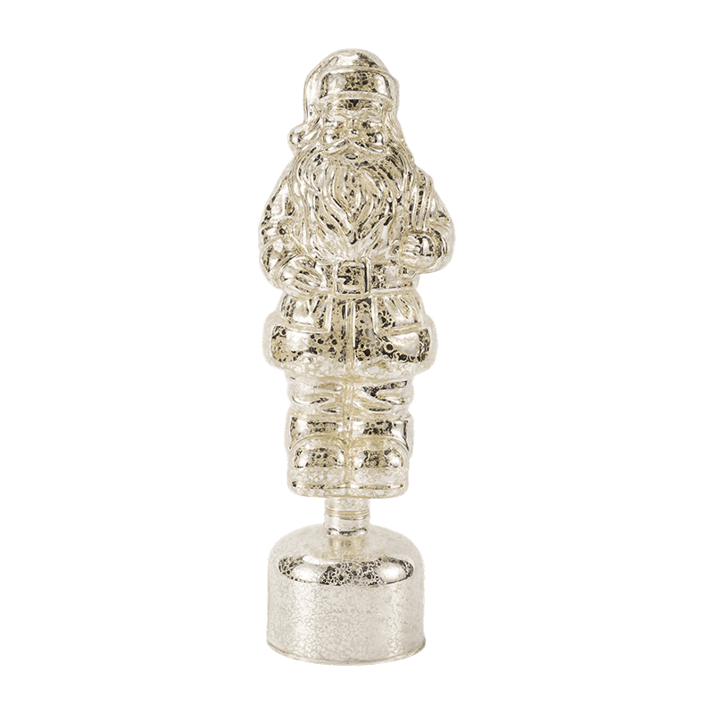 Vintage Mercury Glas Weihnachtsmann Figur (Rot / Silber / Hellgrün Finish)