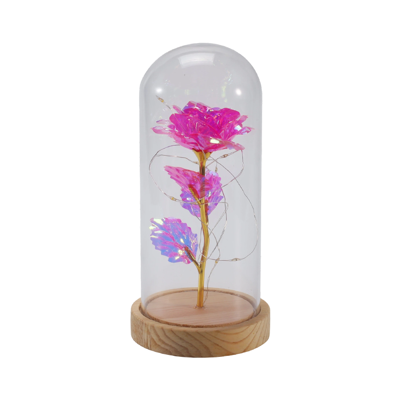 Galaxy Rose Glas-Cloche-Licht (mit/ohne Teddybär, mehrere Farben)