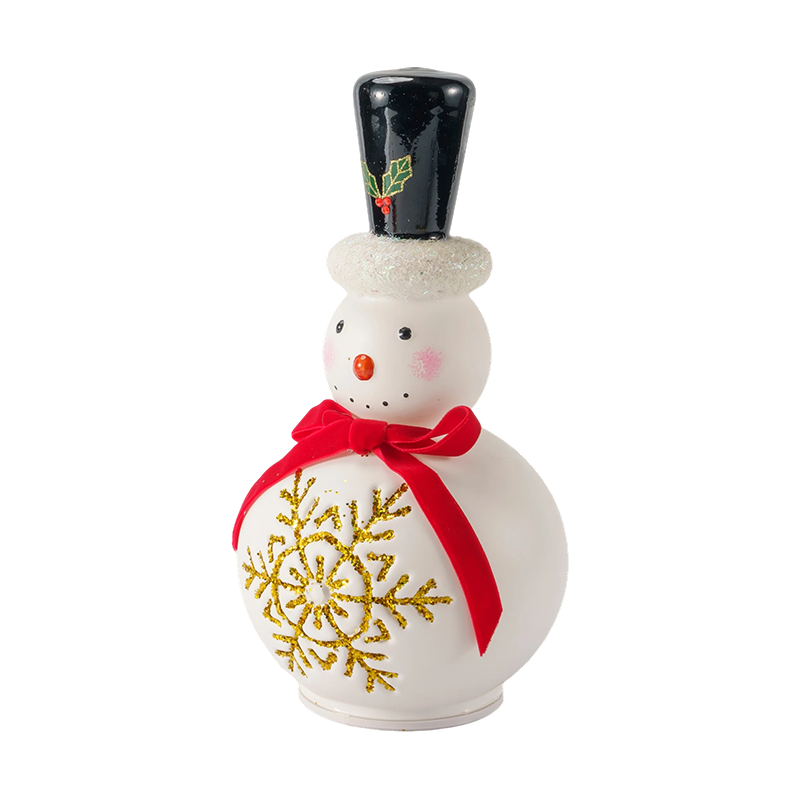 Festliche Schneemann-Figur aus Glas (klares / mattweißes Finish)