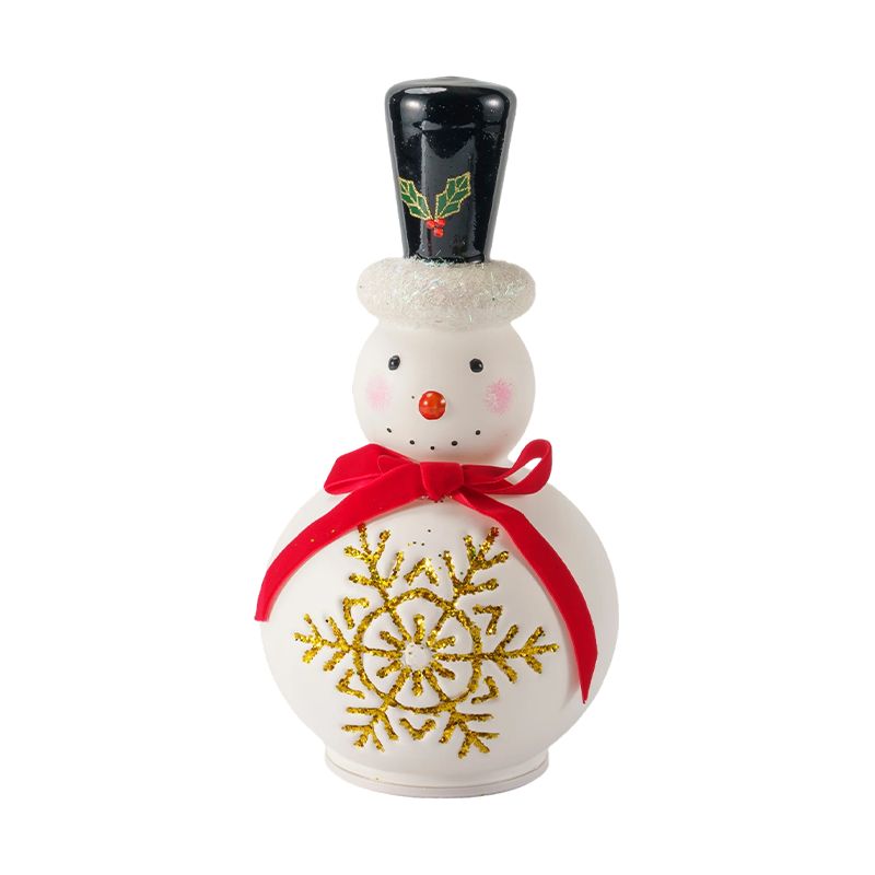 Festliche Schneemann-Figur aus Glas (klares / mattweißes Finish)