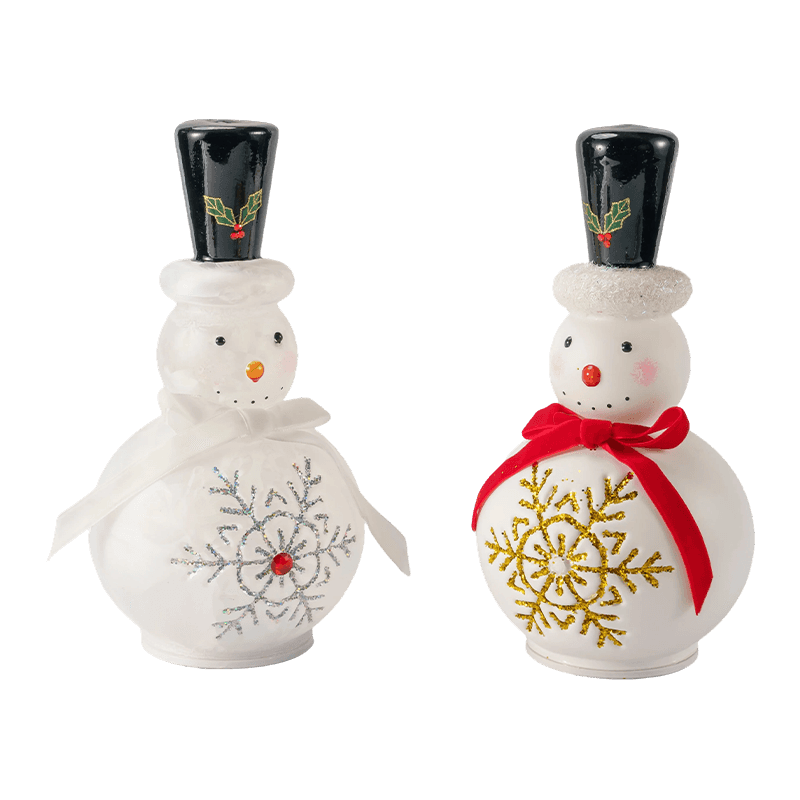 Festliche Schneemann-Figur aus Glas (klares / mattweißes Finish)