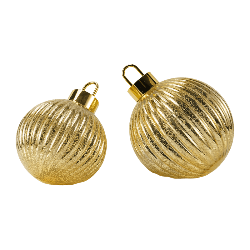 Weihnachtskugel aus strukturiertem Glas (gerippt/rautengesteppt)