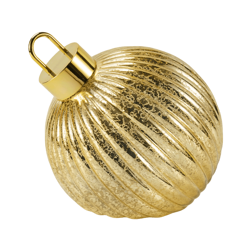 Weihnachtskugel aus strukturiertem Glas (gerippt/rautengesteppt)