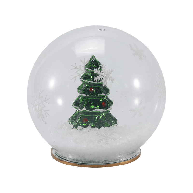 Festliche Glaskugelleuchte (irisierend/Weihnachtsbaum/Nachtszene/Schneemann-Stil)