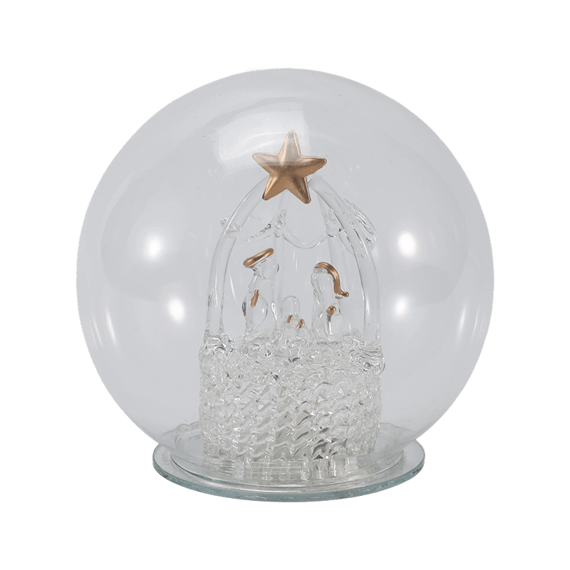 Festliche Glasglocke und Kugellicht (Engel-/Krippen-/Weihnachtsbaum-/Hirschwald-Stile)