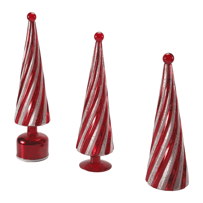 10*20 cm & 10*25cm & 10*30cm Vintage Mercury Glass Swirl Weihnachtsbaum
