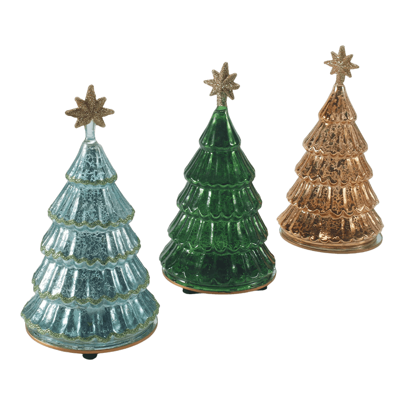 10*20 cm Vintage Mercury Glas geschichtete Weihnachtsbaumleuchte