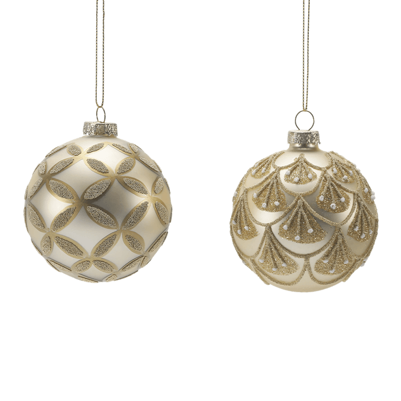 8*8*8 m handbemalte Glitzerglas-Weihnachtskugel