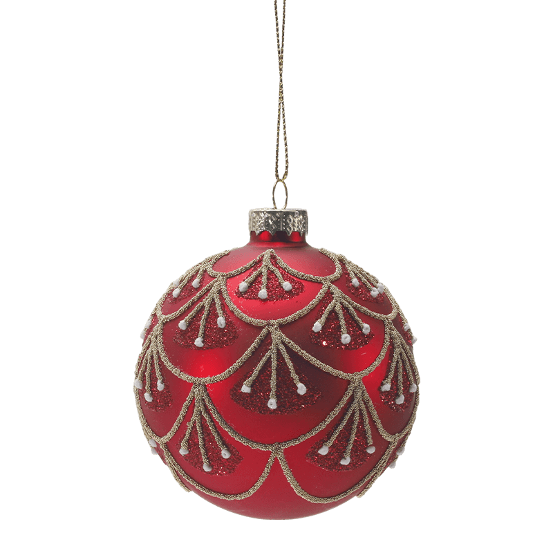 8*8*8 m handbemalte Glitzerglas-Weihnachtskugel