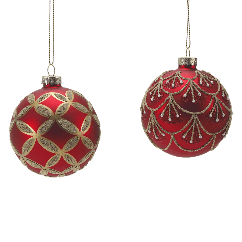 8*8*8 m handbemalte Glitzerglas-Weihnachtskugel