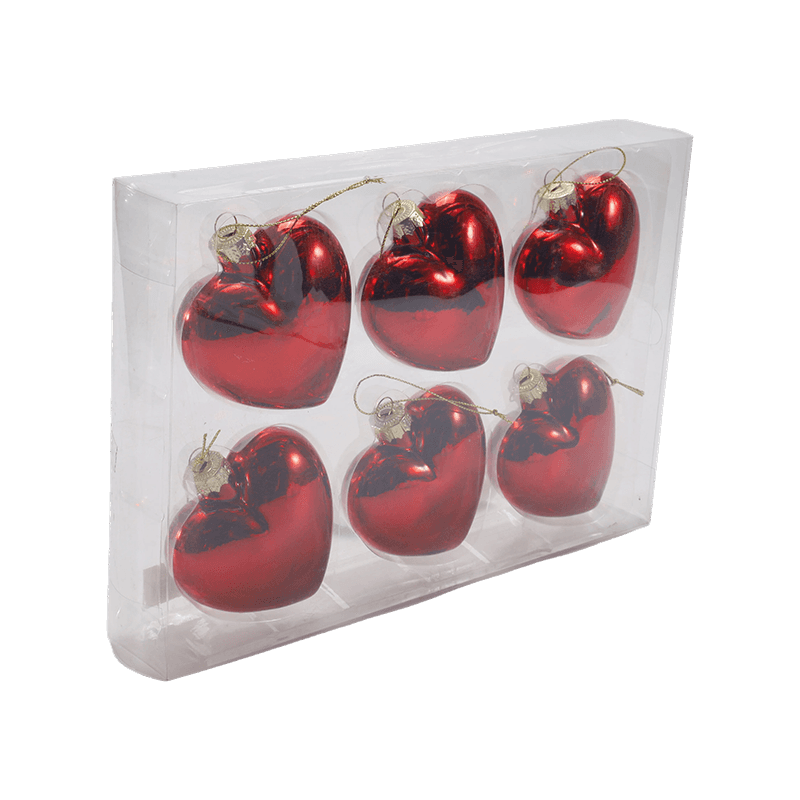 Mundgeblasenes Glas-Herz-Weihnachtsornament