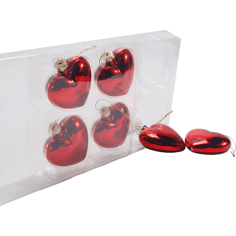 Mundgeblasenes Glas-Herz-Weihnachtsornament