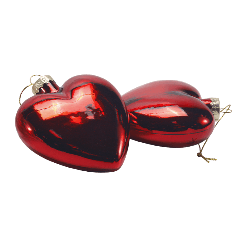 Mundgeblasenes Glas-Herz-Weihnachtsornament