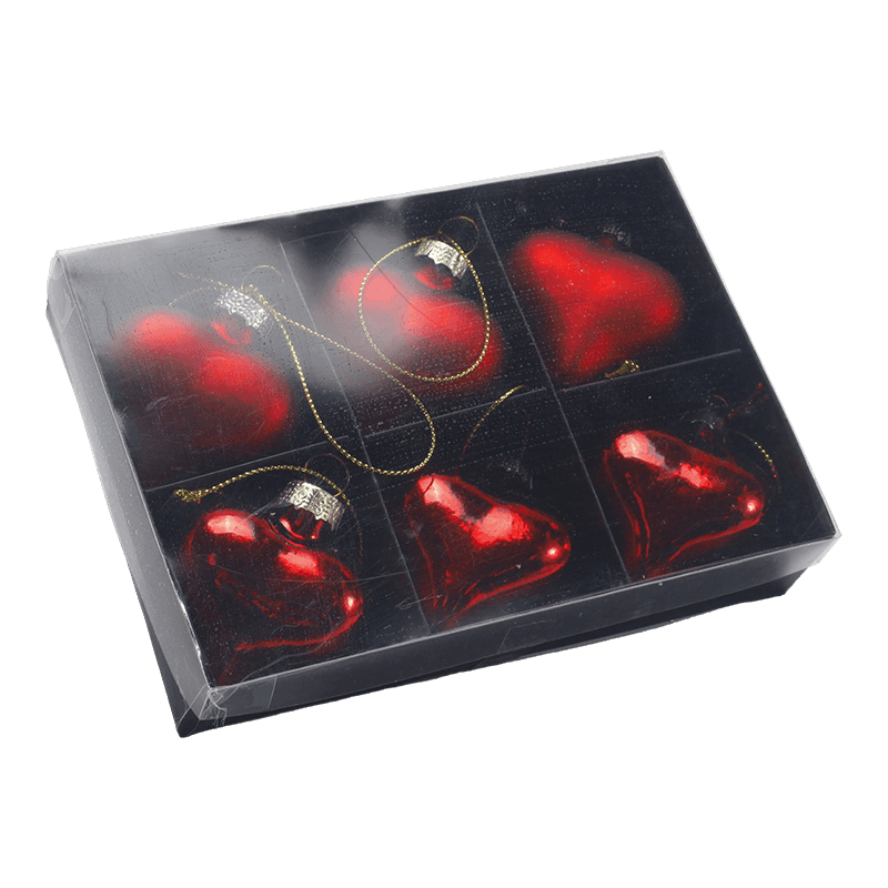 Mundgeblasenes Glas-Herz-Weihnachtsornament