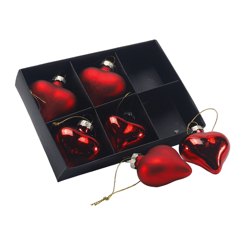 Mundgeblasenes Glas-Herz-Weihnachtsornament